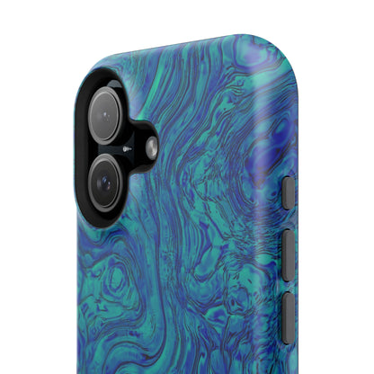 Blue Marble Impact-Resistant Phone Case — Protective Ripple Swirl Design
