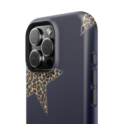 Navy Leopard Star Phone Case