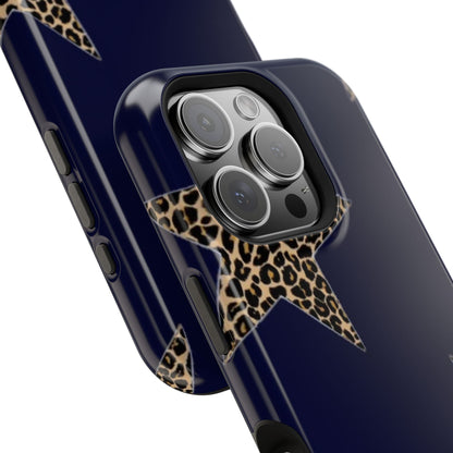 Navy Leopard Star Phone Case