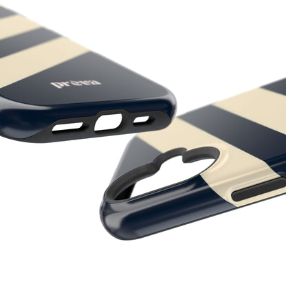 Striped Navy & Cream Phone Case