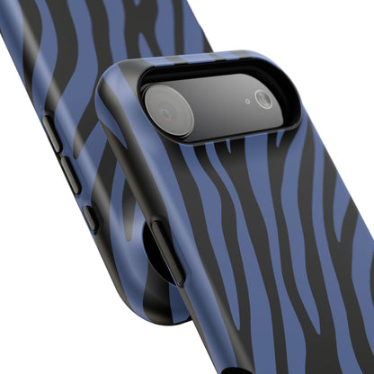Blue & Black Zebra Stripe Phone Case