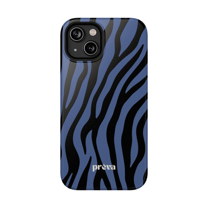 Blue & Black Zebra Stripe Phone Case