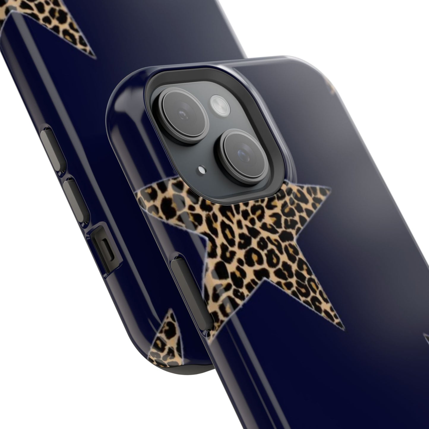 Navy Leopard Star Phone Case