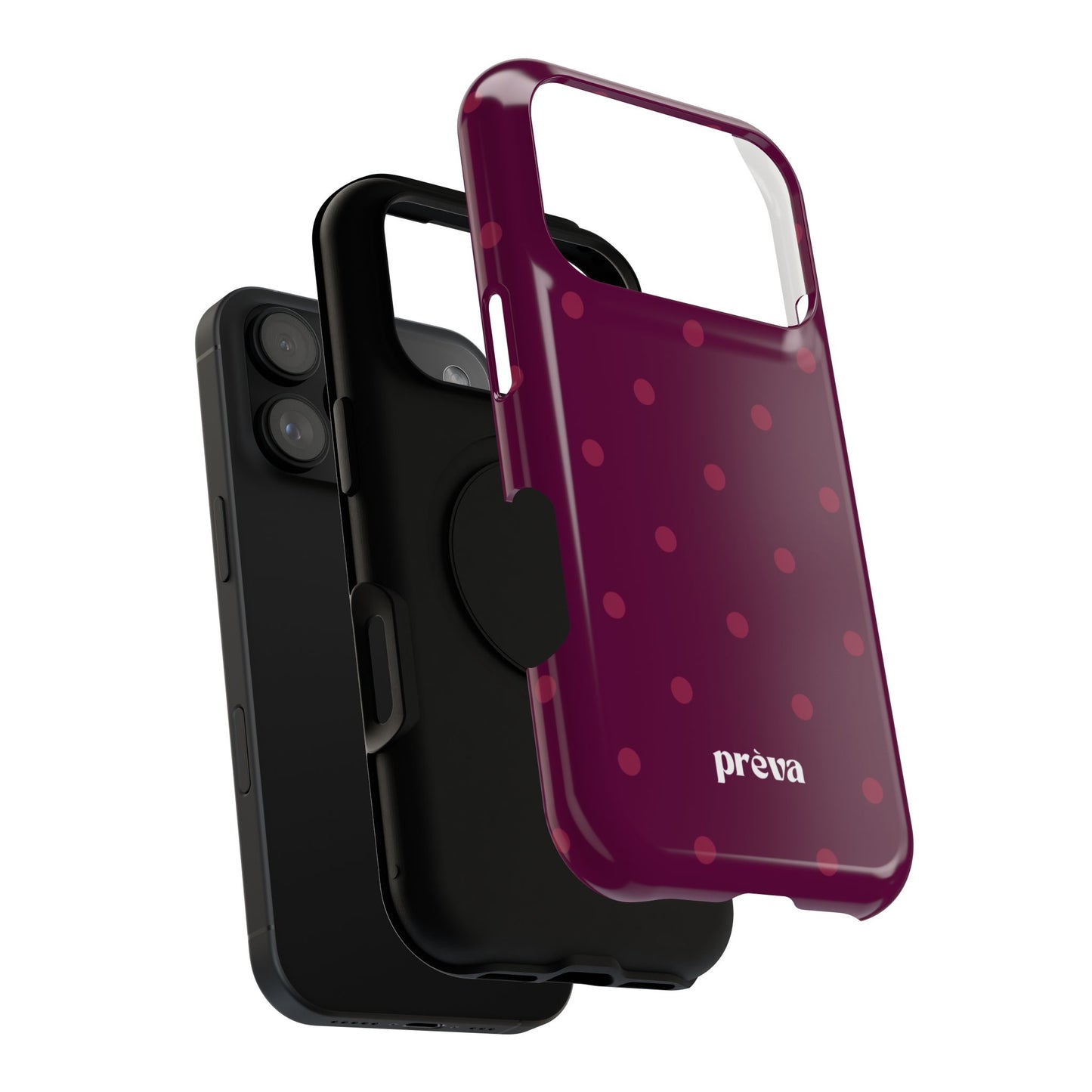 Maroon Polka Dots Phone Case