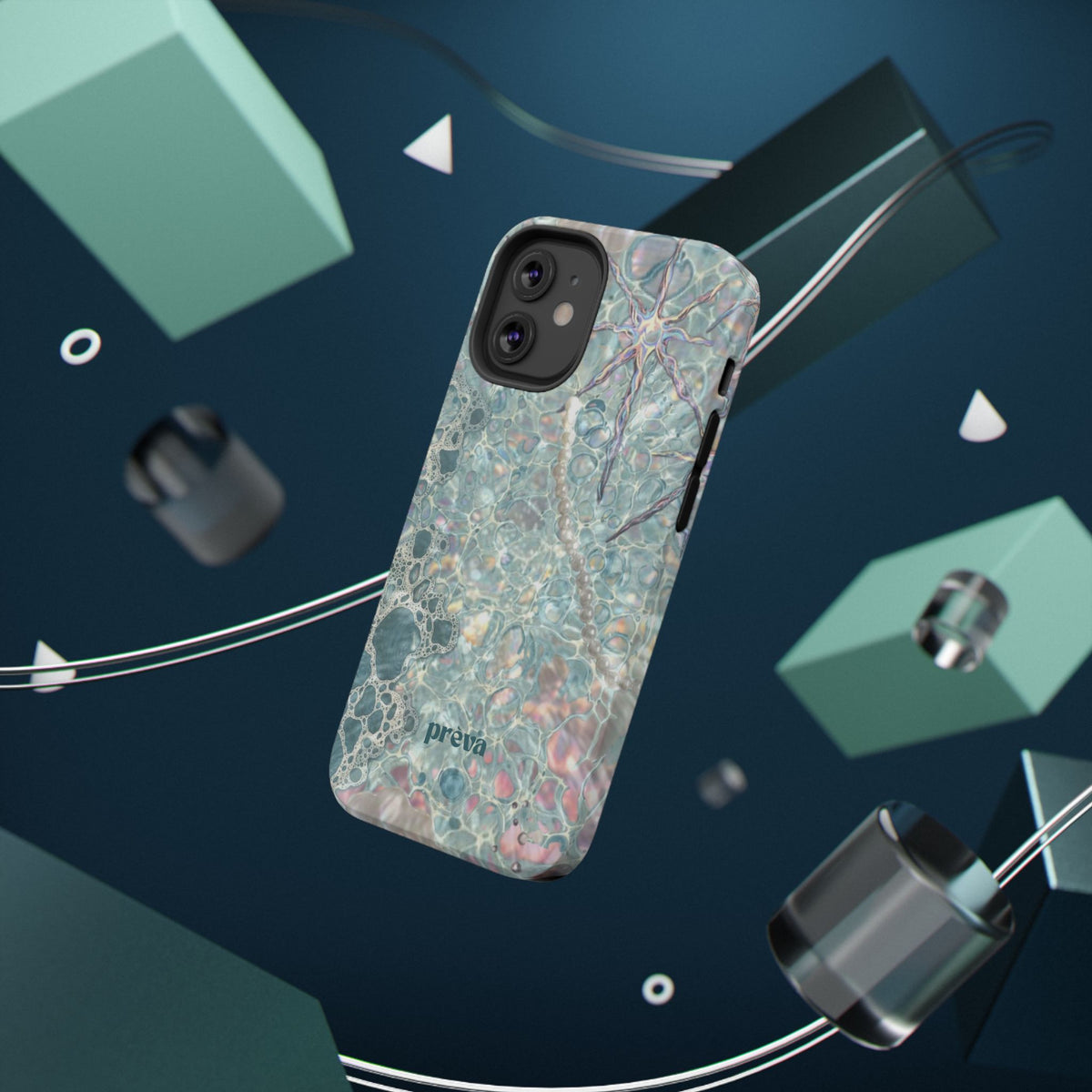 Marbled Seafoam Impact-Resistant Phone Case