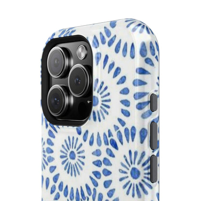 Blue Floral Spiral Phone Case