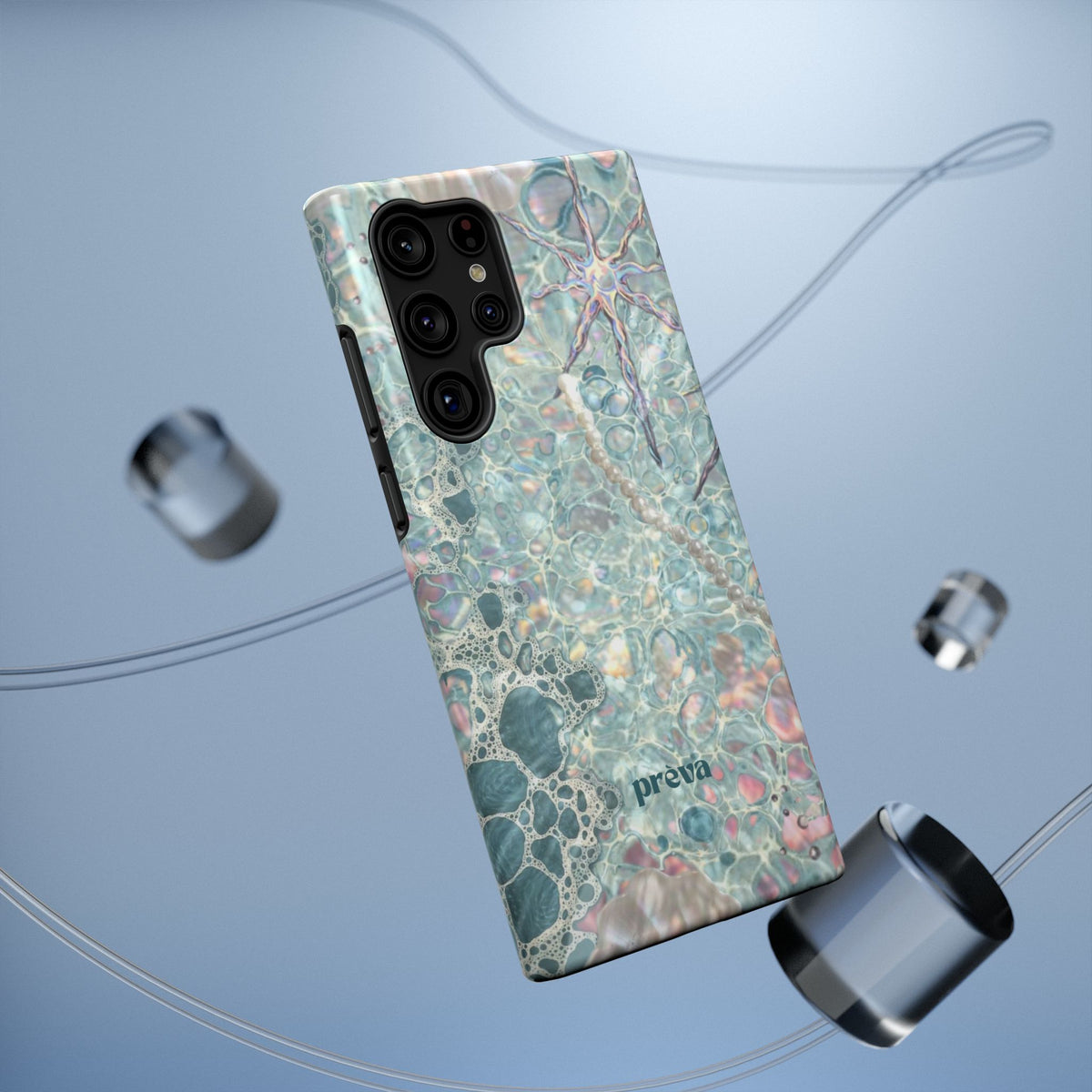 Marbled Seafoam Impact-Resistant Phone Case