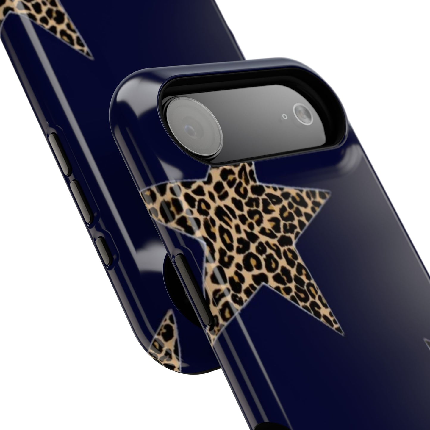 Navy Leopard Star Phone Case
