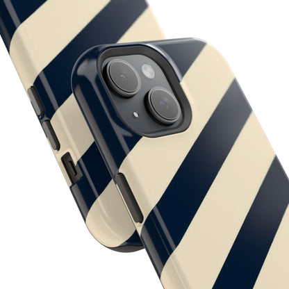 Striped Navy & Cream Phone Case