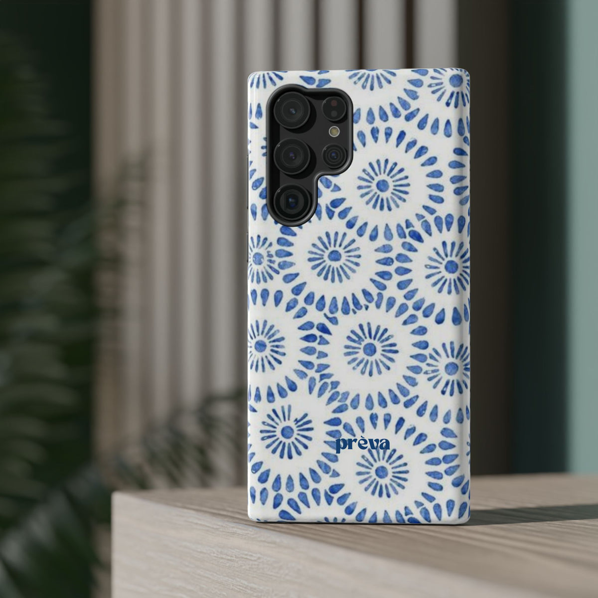 Blue Floral Spiral Phone Case