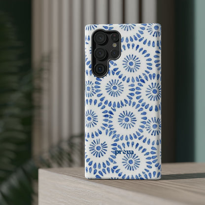 Blue Floral Spiral Phone Case