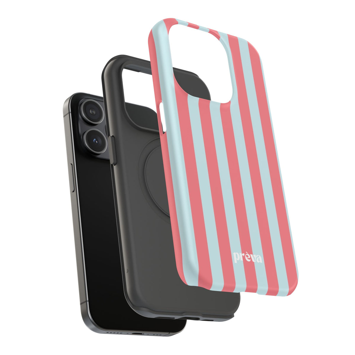 Coral & Teal Stripes Phone Case