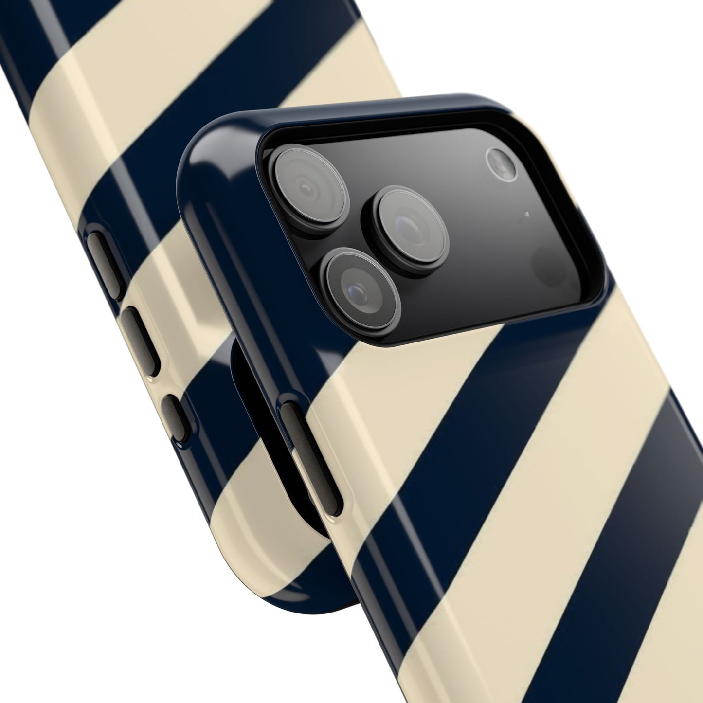 Striped Navy & Cream Phone Case