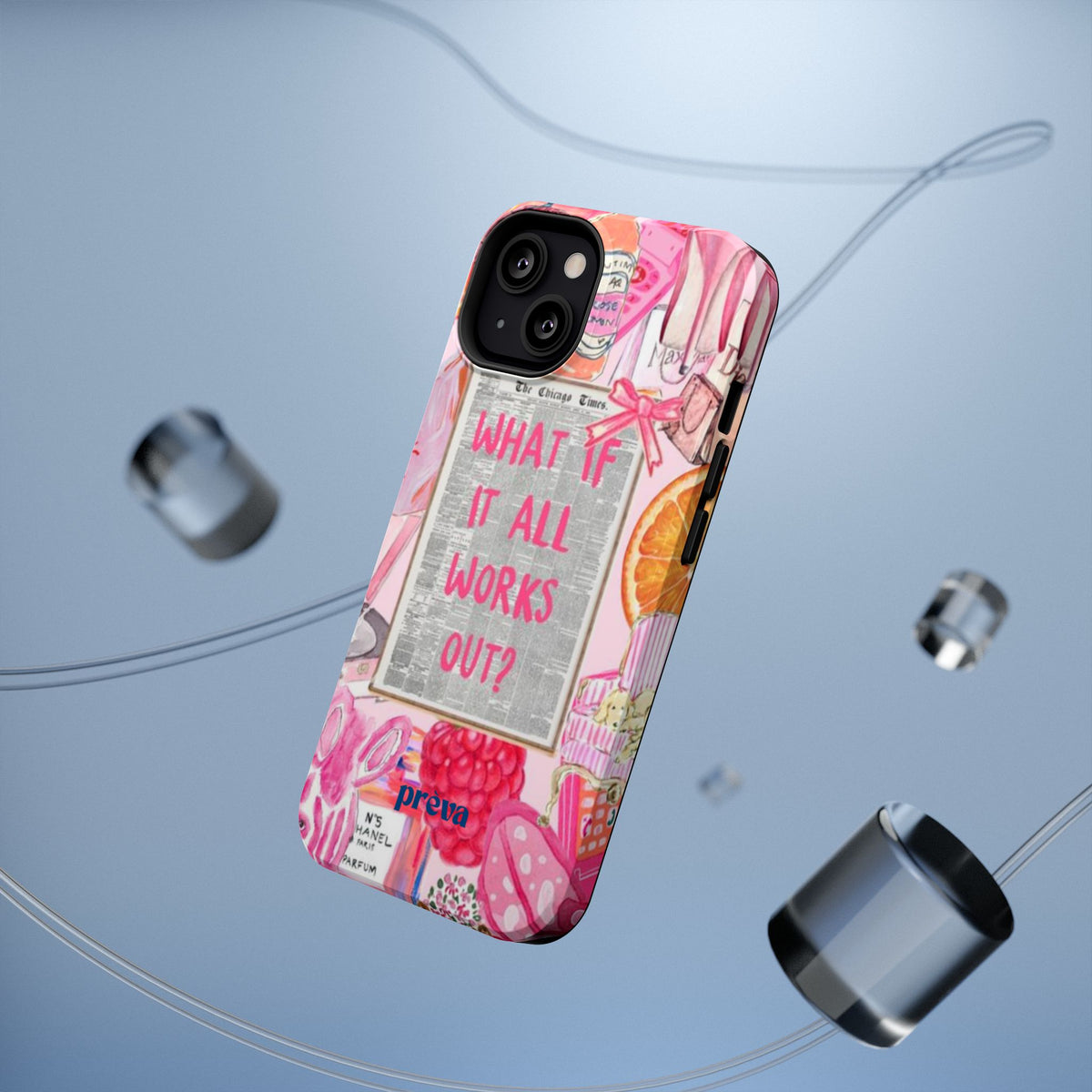 Pink "What If It All Works Out?" Collage Phone Case