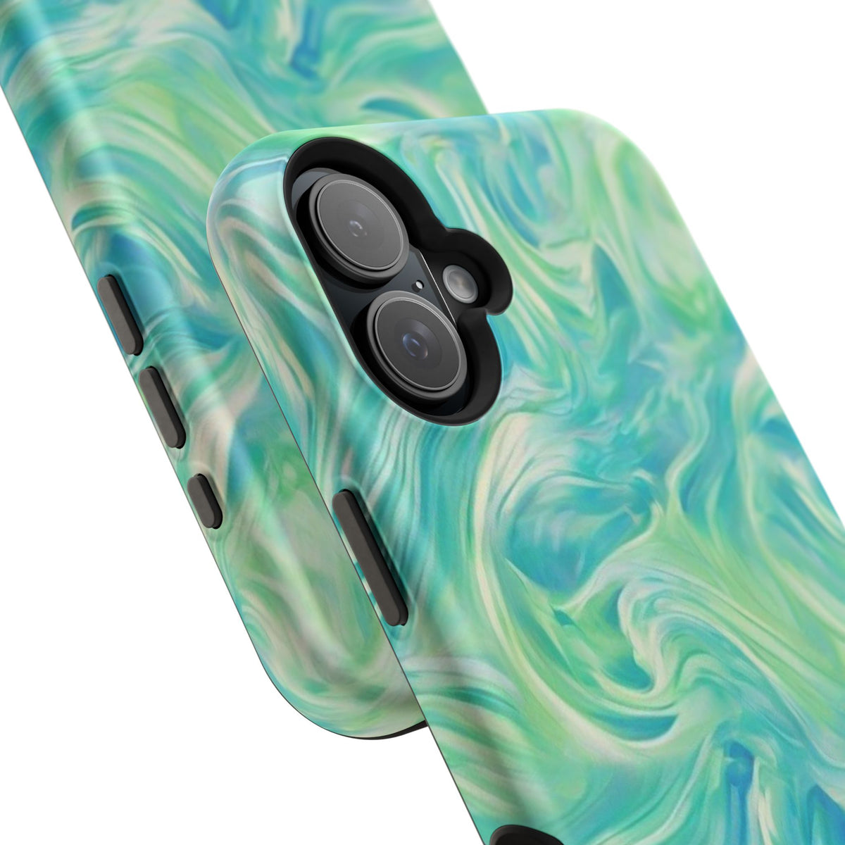Impact-Resistant Phone Case — Teal Green Marble Swirl