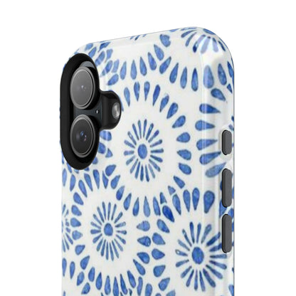 Blue Floral Spiral Phone Case