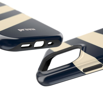 Striped Navy & Cream Phone Case