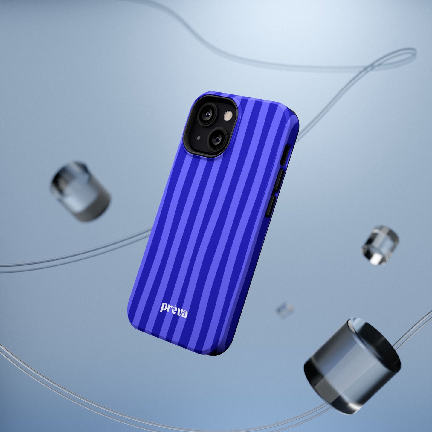 Neon Blue Stripes Phone Case
