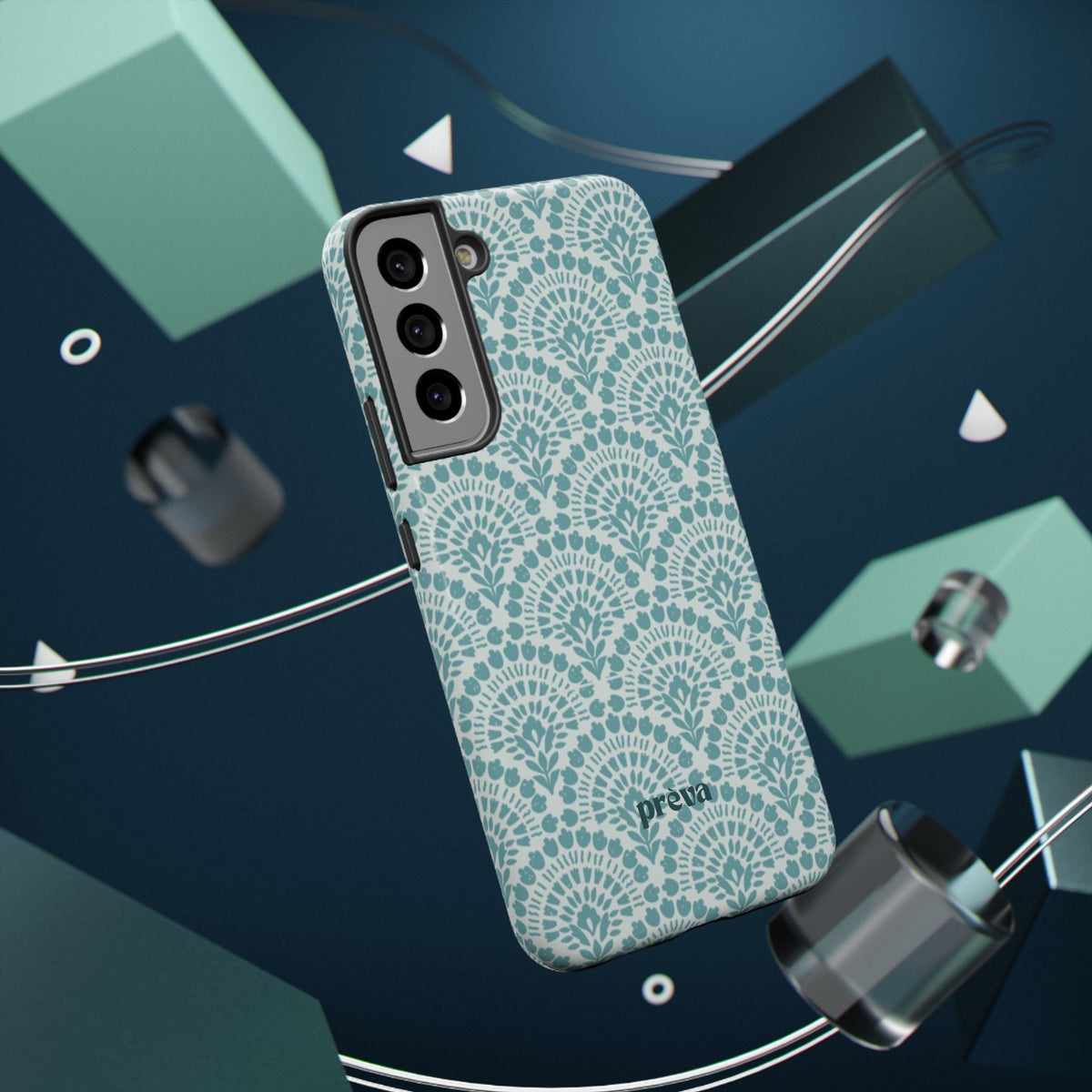 Aqua Lace Pattern Phone Case