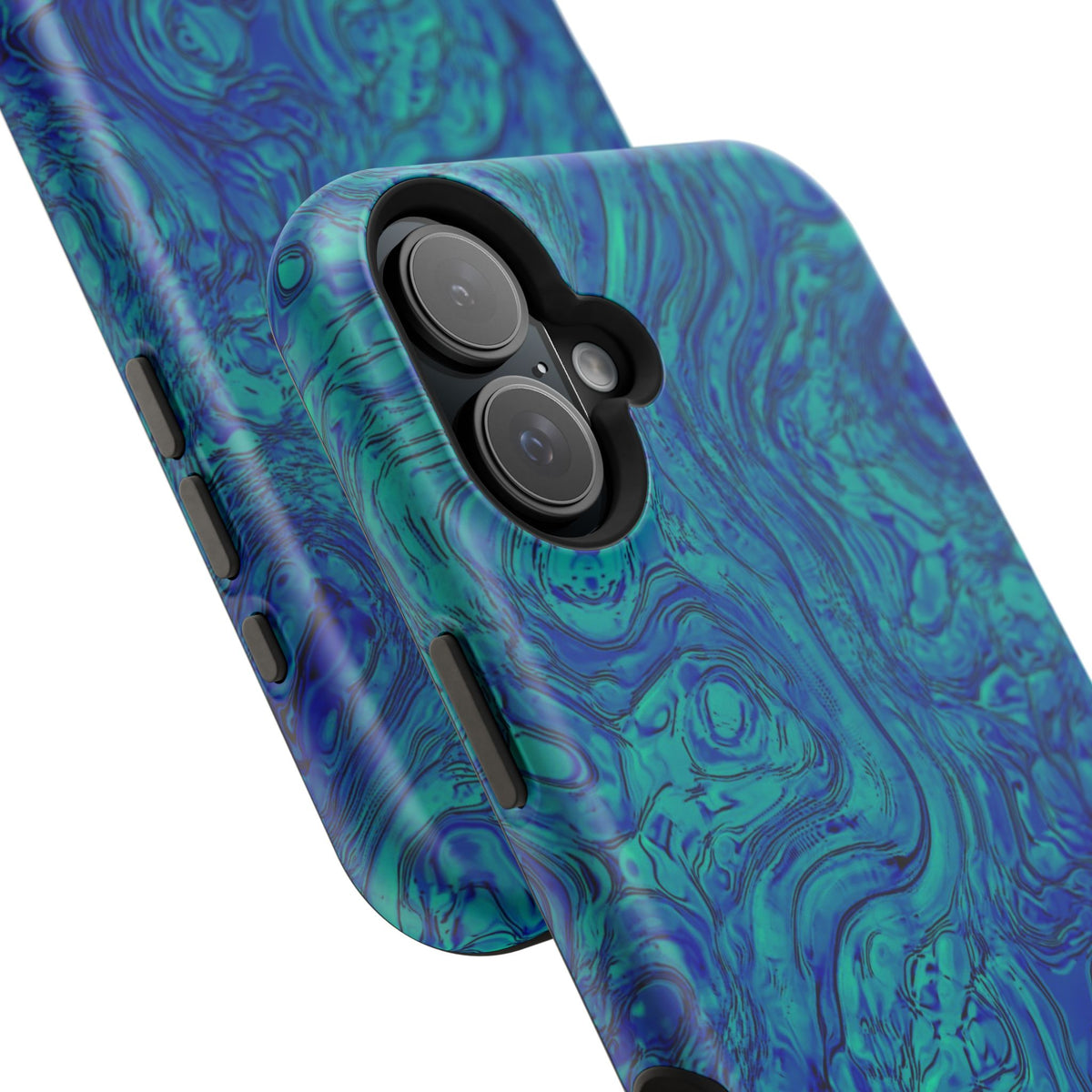 Blue Marble Impact-Resistant Phone Case — Protective Ripple Swirl Design