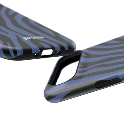 Blue & Black Zebra Stripe Phone Case