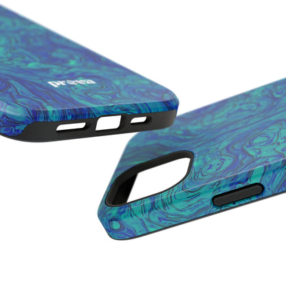 Blue Marble Impact-Resistant Phone Case — Protective Ripple Swirl Design