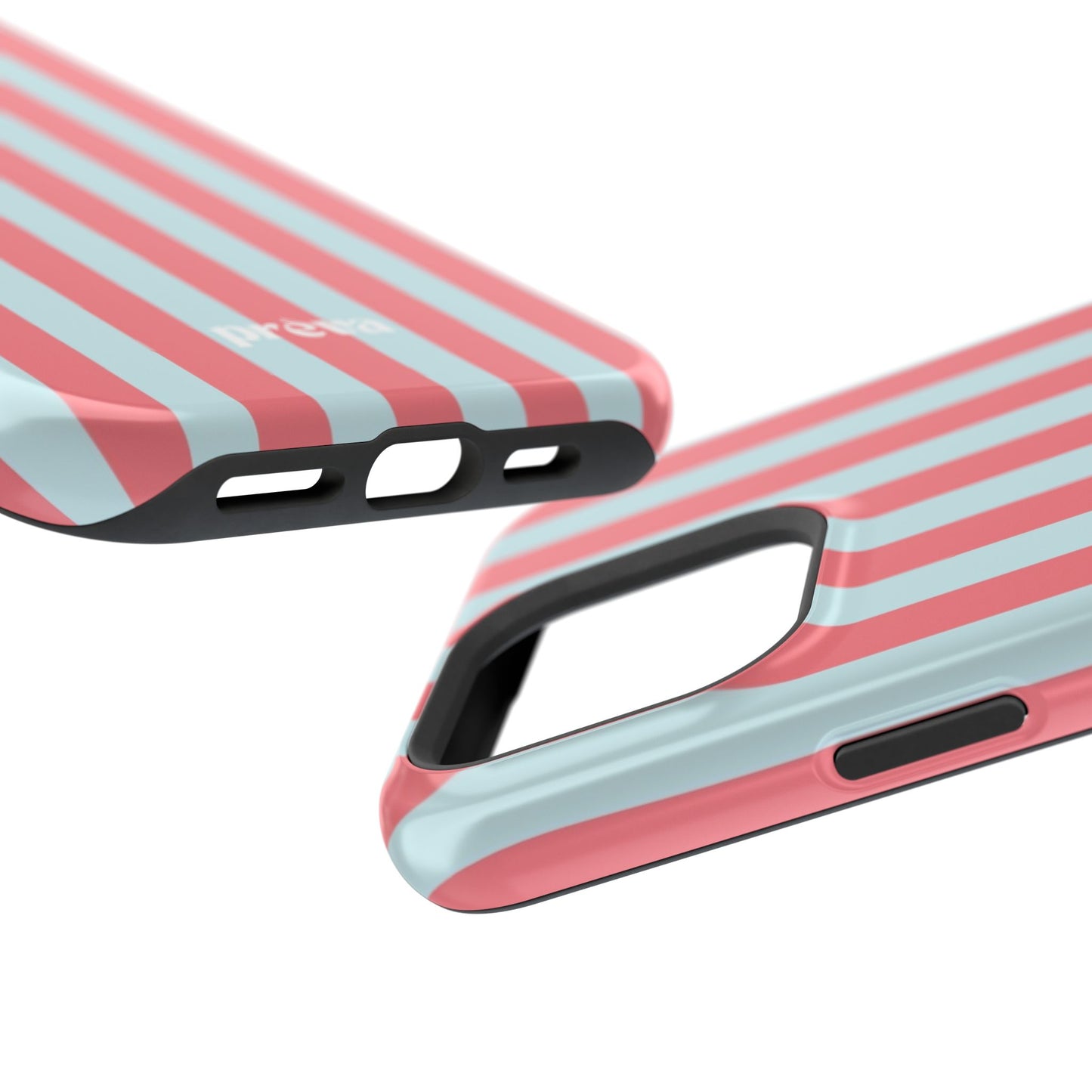 Coral & Teal Stripes Phone Case