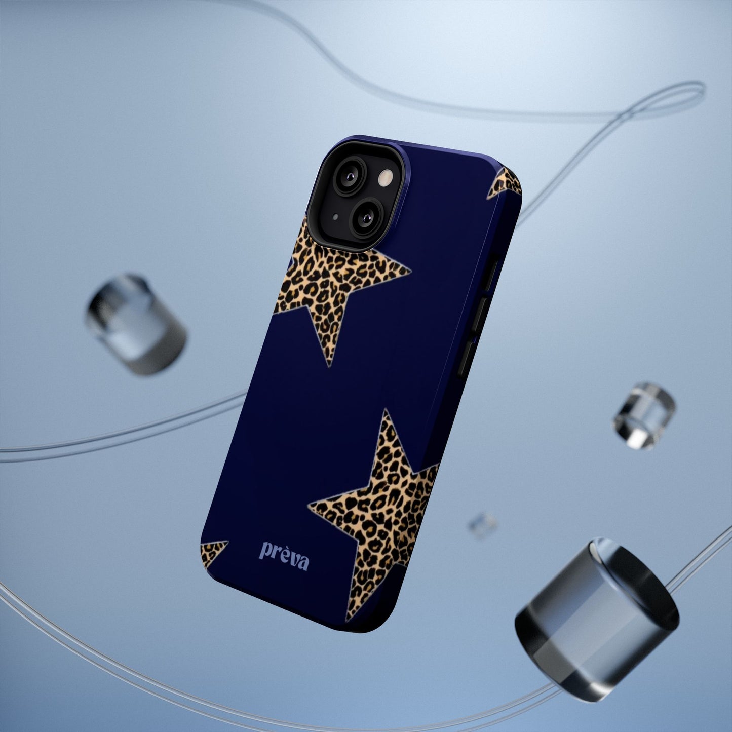 Navy Leopard Star Phone Case