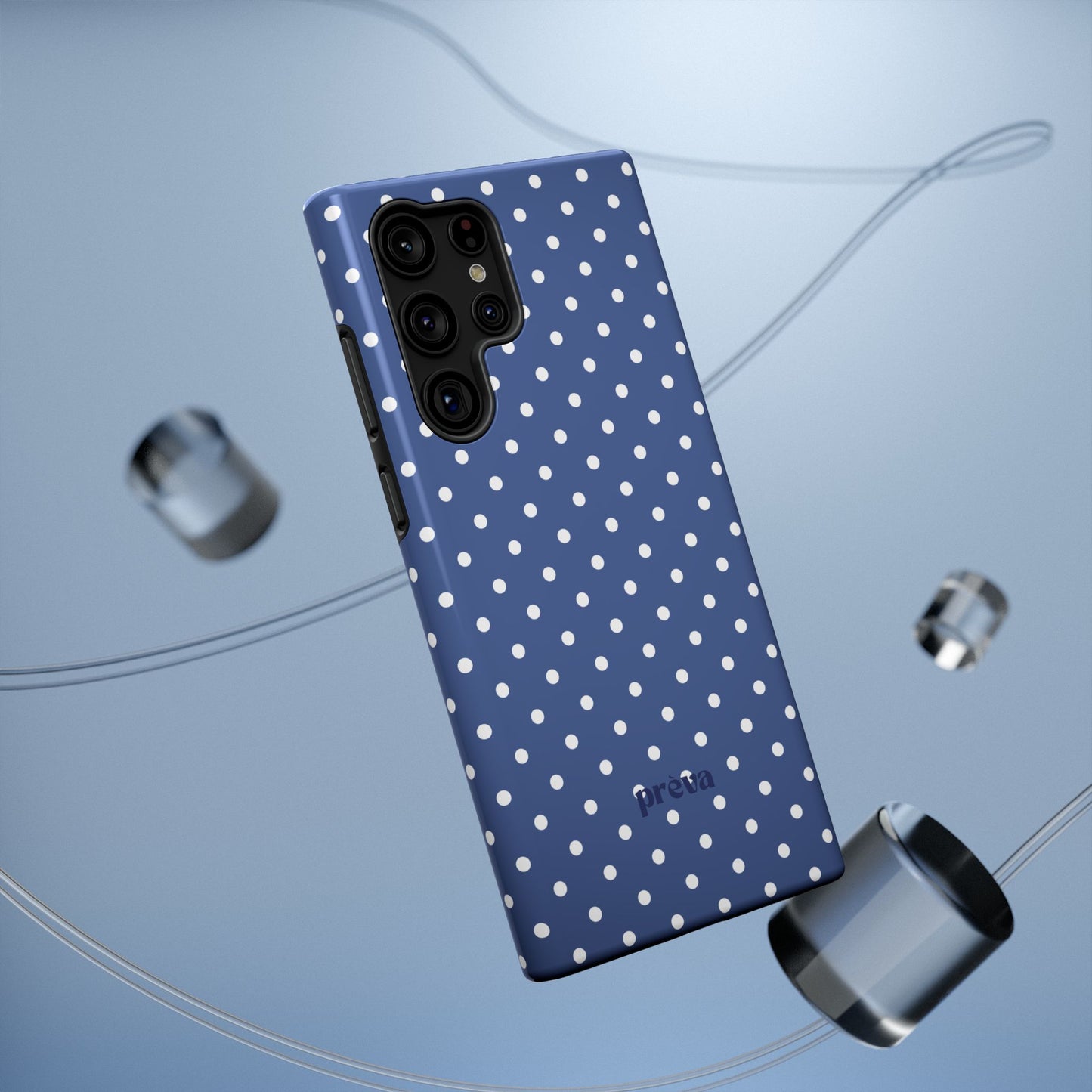 Navy Polka Dot Phone Case