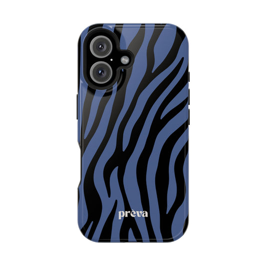 Blue & Black Zebra Stripe Phone Case