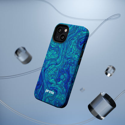 Blue Marble Impact-Resistant Phone Case — Protective Ripple Swirl Design