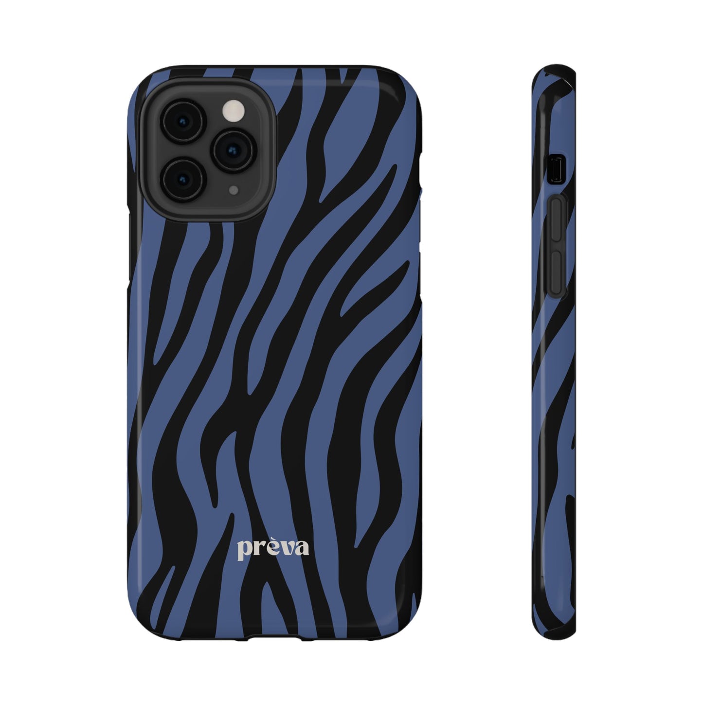 Blue & Black Zebra Stripe Phone Case