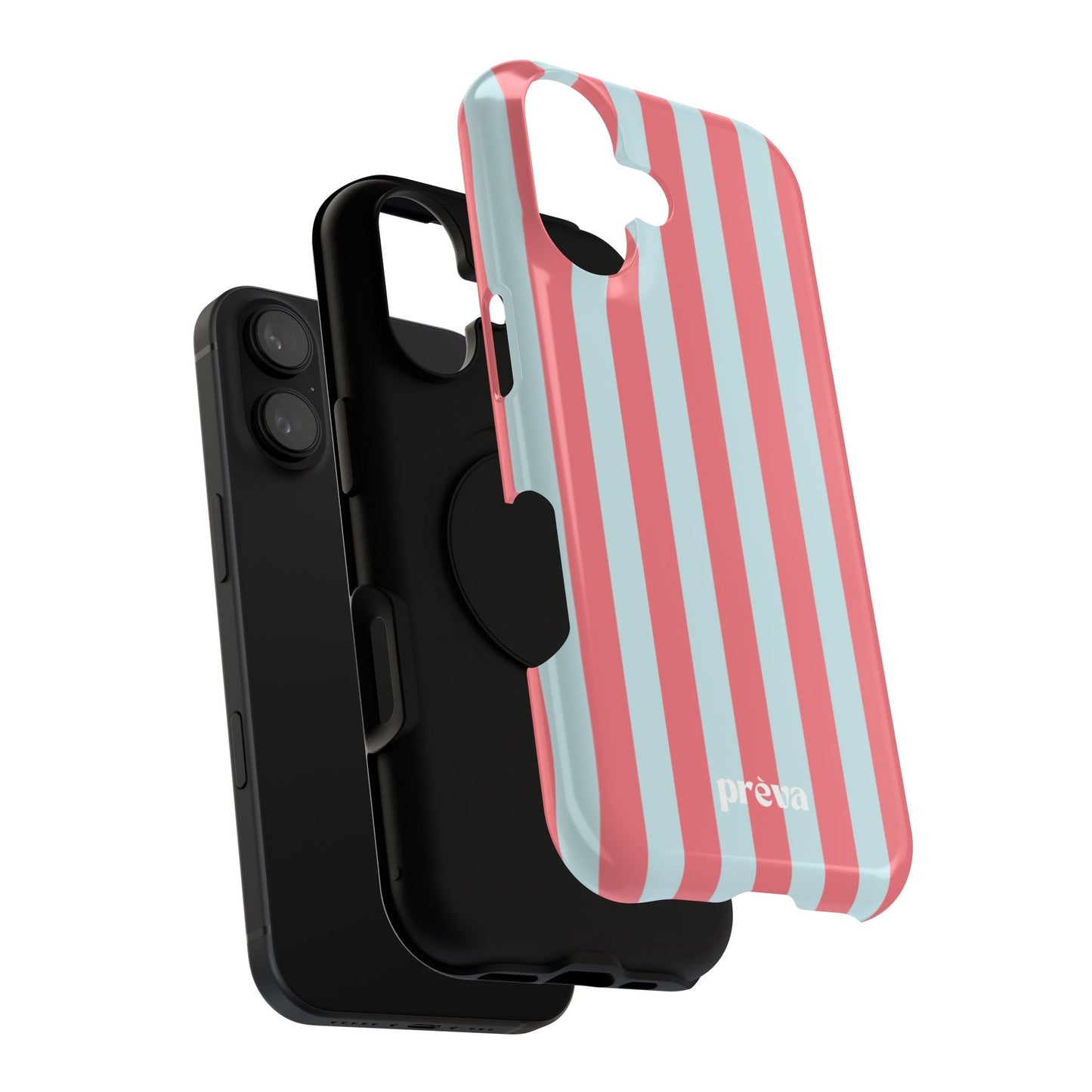 Coral & Teal Stripes Phone Case
