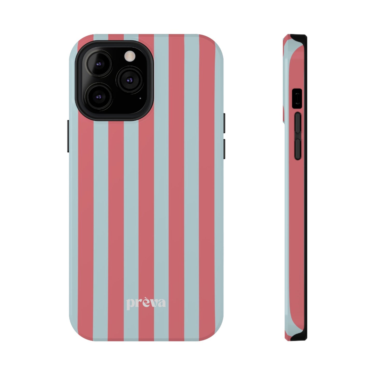 Coral & Teal Stripes Phone Case