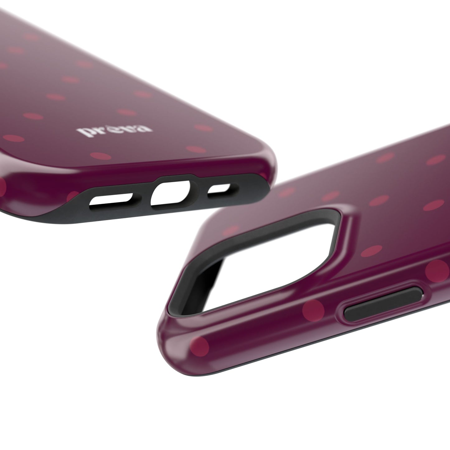 Maroon Polka Dots Phone Case