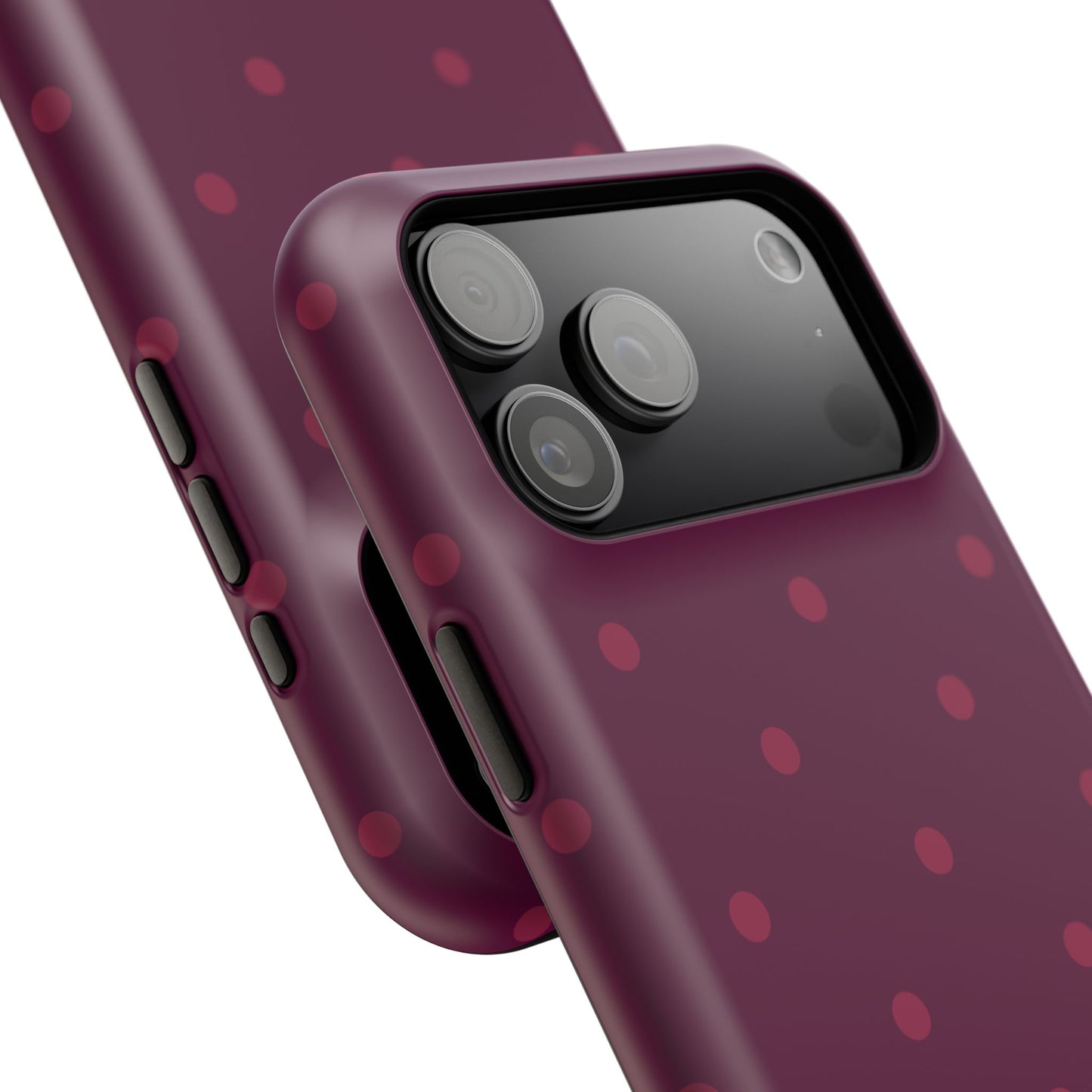 Maroon Polka Dots Phone Case
