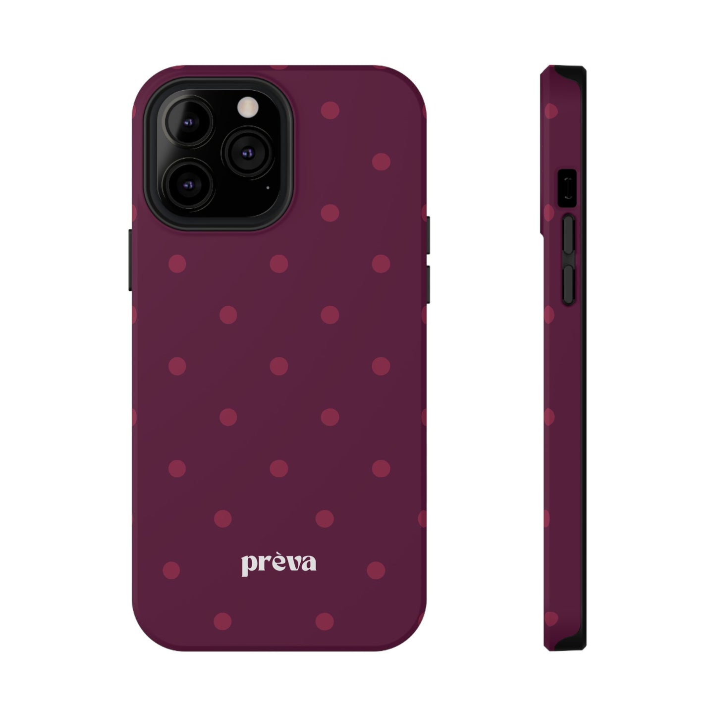 Maroon Polka Dots Phone Case