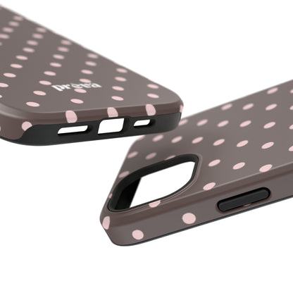 Brown and Pink Polka Dot Phone Case