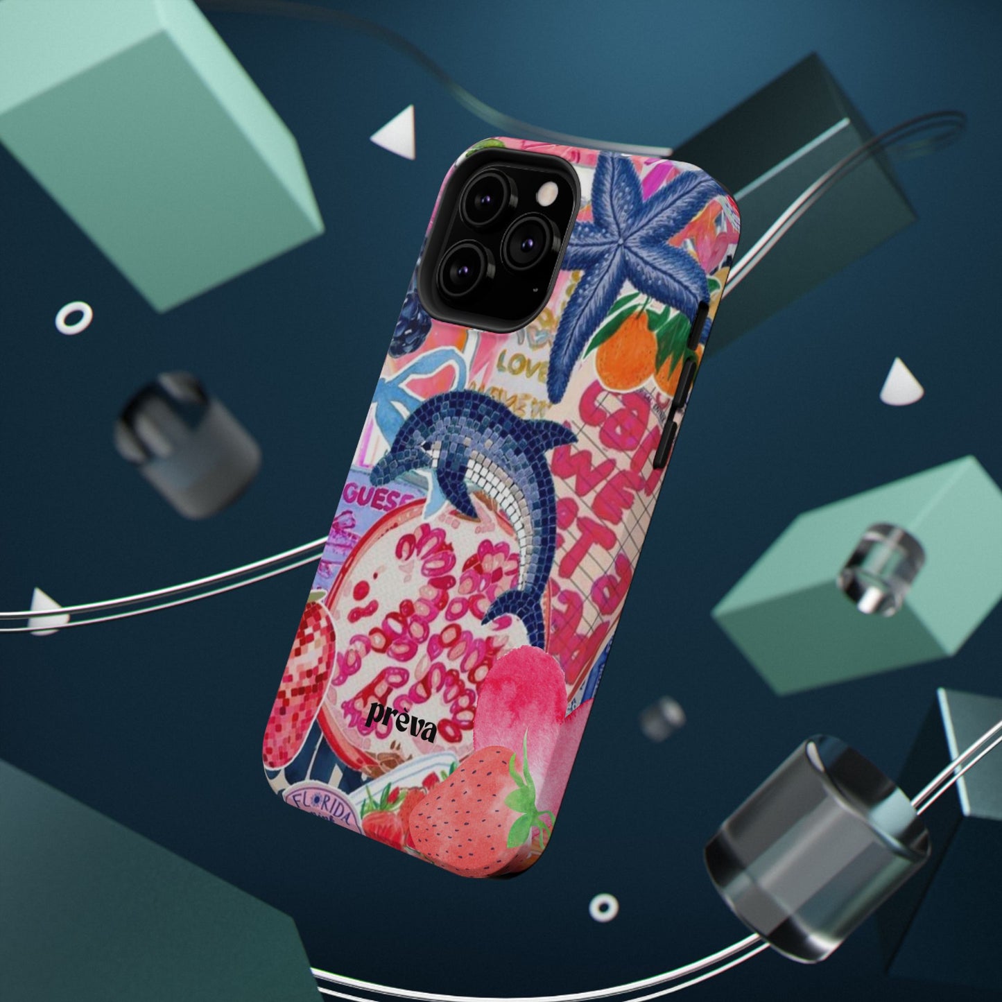 Dolphin Tropics Collage Phone Case