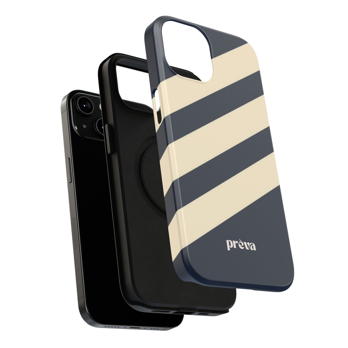 Striped Navy & Cream Phone Case