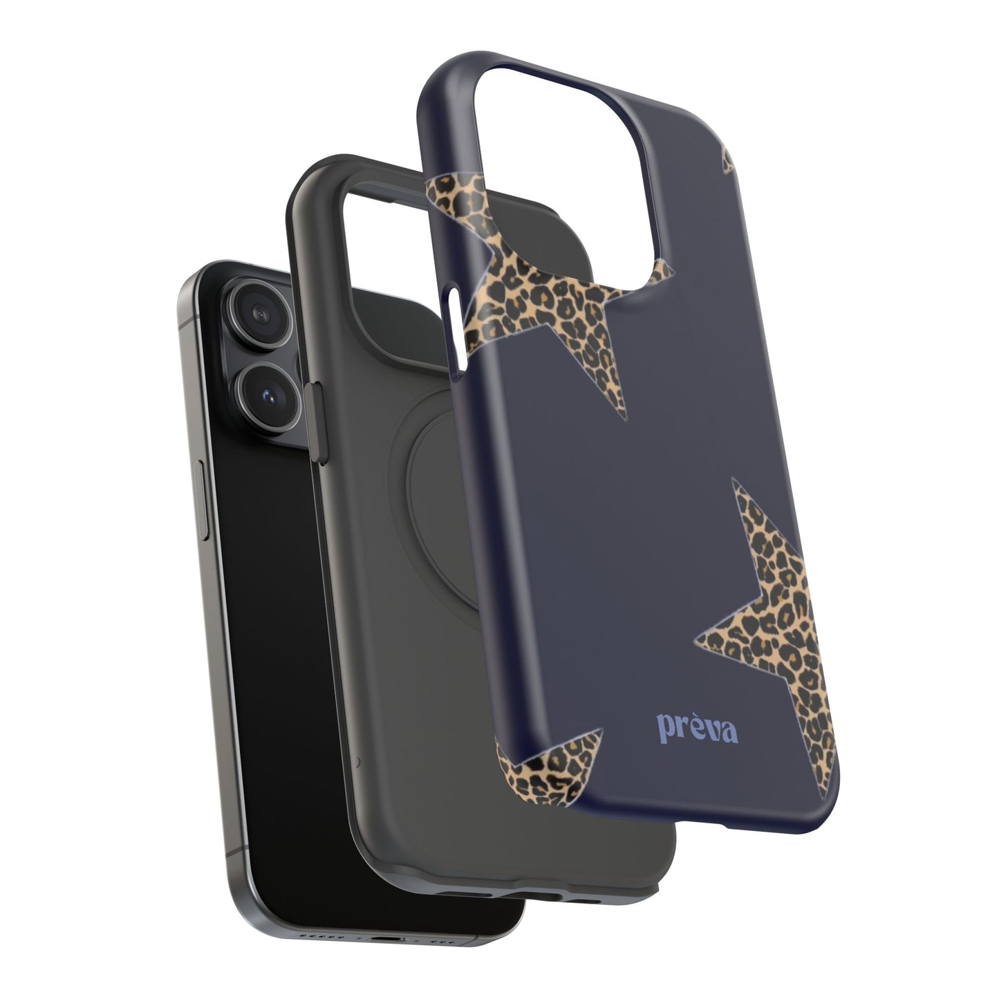 Navy Leopard Star Phone Case