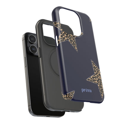 Navy Leopard Star Phone Case