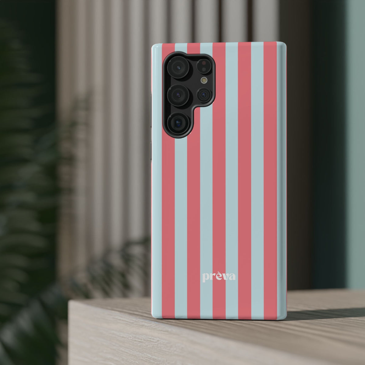Coral & Teal Stripes Phone Case