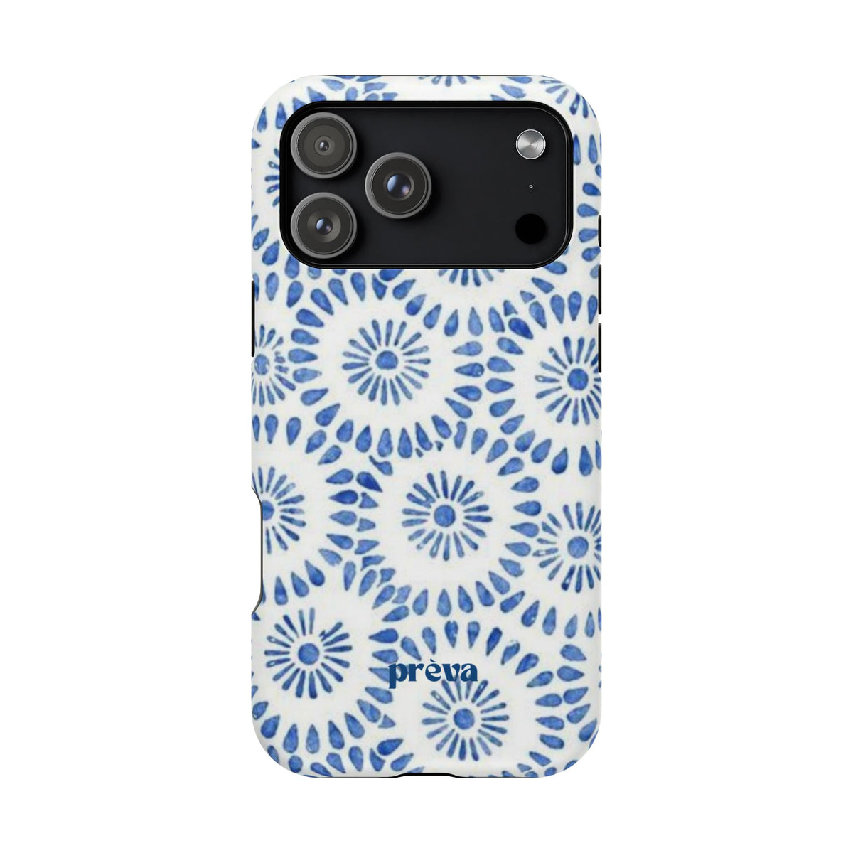 Blue Floral Spiral Phone Case