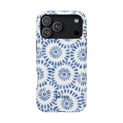 Blue Floral Spiral Phone Case