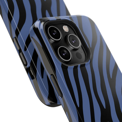 Blue & Black Zebra Stripe Phone Case