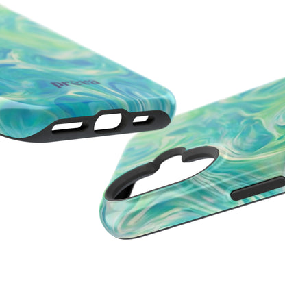 Impact-Resistant Phone Case — Teal Green Marble Swirl