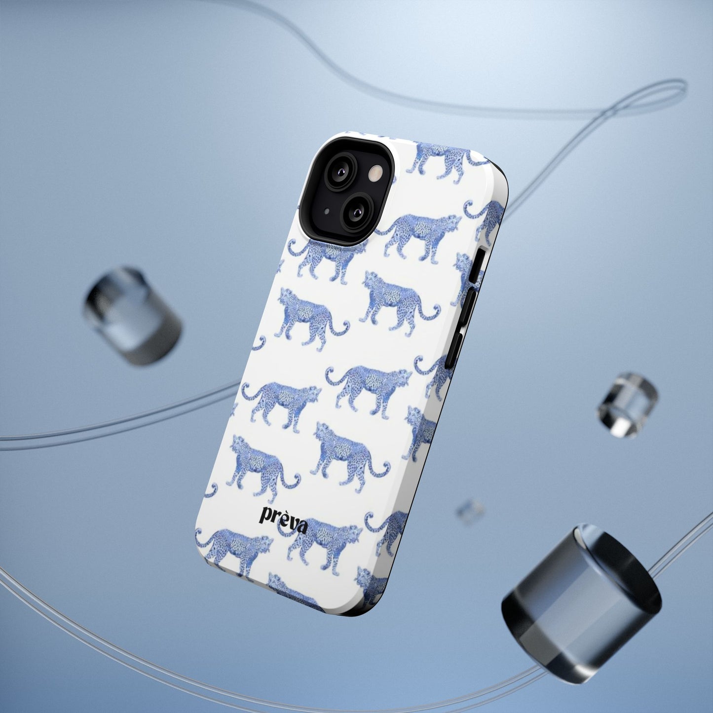 Blue Leopard Pattern Phone Case