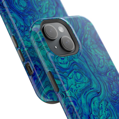 Blue Marble Impact-Resistant Phone Case — Protective Ripple Swirl Design