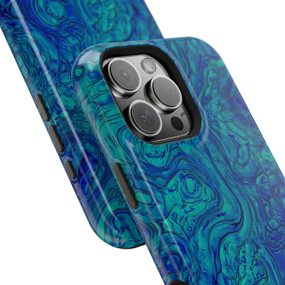 Blue Marble Impact-Resistant Phone Case — Protective Ripple Swirl Design